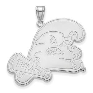 14k White Gold Tulane U. XL Pendant